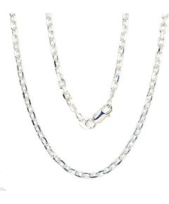 Серебряная цепочка Якорное 3 мм, алмазная обработка граней #2400076, Серебро 925°, длина: 50 см, 10.3 гр.