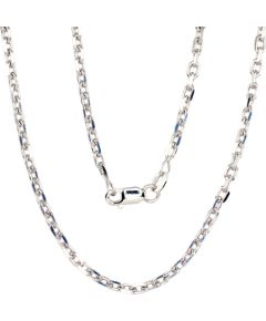 Серебряная цепочка Якорное 3 мм, алмазная обработка граней #2400076(PRh-Gr), Серебро 925°, родий (покрытие), длина: 50 см, 10.3 гр.