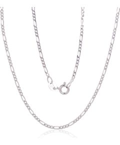 Серебряная цепочка Фигаро 1,8 мм, алмазная обработка граней #2400052(PRh-Gr), Серебро 925°, родий (покрытие), длина: 40 см, 2.4 гр.