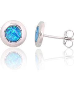 Серебряные серьги-пуссеты #2204144(PRh-Gr)_OP-B, Серебро 925°, родий (покрытие), Опалит, 1.6 гр. Puseti