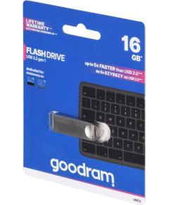 GOODRAM FLASHDRIVE 16GB UNO3 SILVER USB 3.2 Gen 1