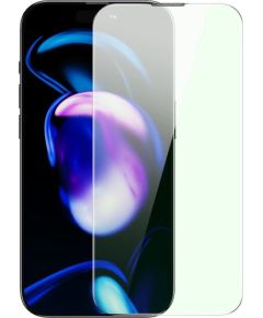 BASEUS ANTI BLUE LIGHT 0.3MM GLASS APPLE IPHONE 14 PRO WITH DUST FILTER + MOUNTING FRAME