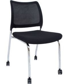 Guest chair VICKI with castors, black