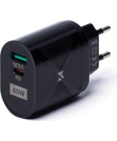 Wozinsky   Small 65W GaN charger with USB ports, USB supports fast charging Black