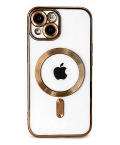 iLike iPhone 15 Electroplate TPU Case with MagSafe Apple Transparent Gold