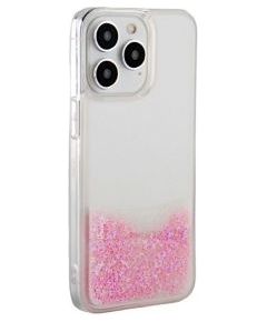 iLike iPhone 15 Pro Max Silicone Case Water Glitter Apple Pink