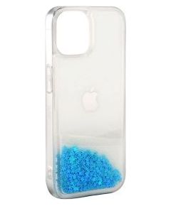 iLike iPhone 11 Silicone Case Water Glitter Apple Blue