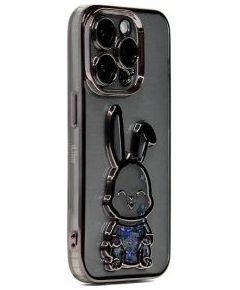iLike iPhone 15 Pro Silicone Case Print Desire Rabbit Apple Black