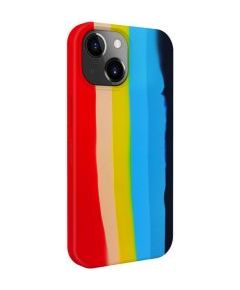 Evelatus iPhone 15 Silicone case Multi-Colored Apple Rainbow