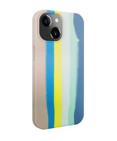 Evelatus iPhone 15 Silicone case Multi-Colored Apple Blue Pink