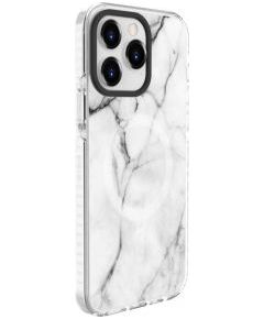 Evelatus iPhone 15 Pro Max PC+TPU With MagSafe Customized Print Apple Marble White