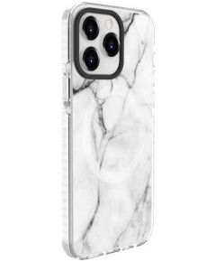 Evelatus iPhone 15 Pro PC+TPU With MagSafe Customized Print Apple Marble White