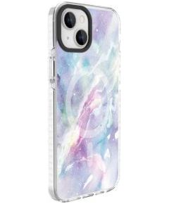 Evelatus iPhone 15 Plus PC+TPU With MagSafe Customized Print Marble Apple Purple