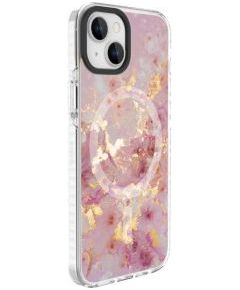 Evelatus iPhone 15 PC+TPU With MagSafe Customized Print Marble Apple Pink