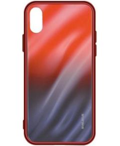 Evelatus Galaxy A10 Water Ripple Gradient Color Anti-Explosion Tempered Glass Case Samsung Gradient Red-Black
