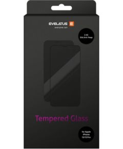 Evelatus iPhone 12/12 Pro Privacy 2.5D Silk Full Cover Japan Glue Anti-Static Apple Black