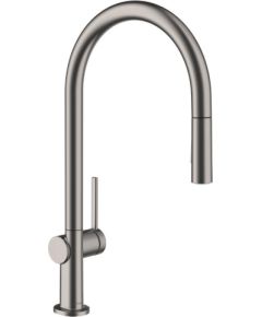 Hansgrohe virtuves izlietnes maisītājs ar izvelkamu dušu Talis M54 210 2jet, brushed black chrome