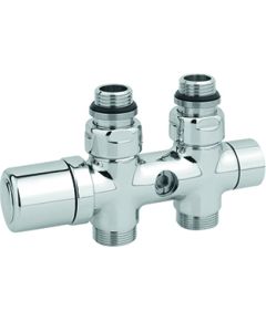 Carlo Poletti Rad. dubultbloks Twinvalve Thermo 1/2` x 24-19, taisns, hromēts (50mm)