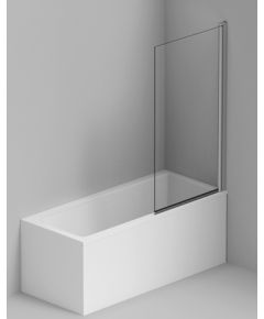 Balteco dušas siena vannai, 850 mm, h=1520 mm, alumīnijs/caurspīdīgs stikls