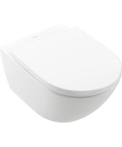 Villeroy & Boch pods ar QR/SC vāku Subway 3.0 Rimless, stiprināms pie sienas, 370x560 mm, TwistFlush, SupraFix, balt