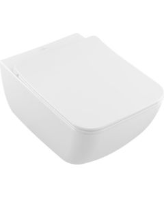 Villeroy & Boch pods ar QR/SC vāku Venticello Rimless, stiprināms pie sienas, 375x560 mm, SupraFix, DirectFlush, bal