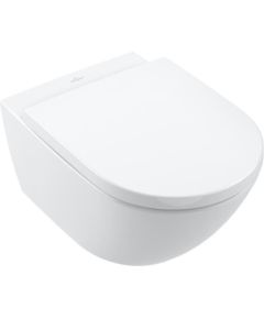 Villeroy & Boch pods Subway 3.0 Rimless, stiprināms pie sienas, 370x560 mm, TwistFlush, SupraFix, balts