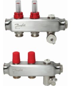 Danfoss SSM-2F kolektors ar plūsmas mērierīci, 2+2, 1"