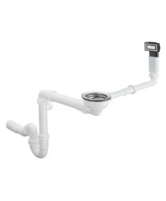 Hansgrohe virtuves izlietnes sifons ar izplūdi un pārplūdi D14-10, 1½ x40/50 mm, balta plastmasa