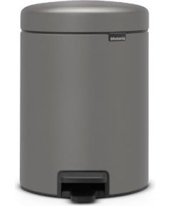 Brabantia atkritumu tvertne ar pedāli NewIcon, 5l, mineral concrete grey