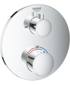Grohe iebūvējamā vannas termostata Grohtherm round virsapmetuma daļa, ar 2 izejām, hroms