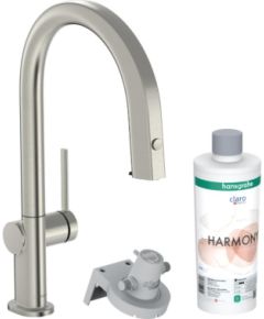 Hansgrohe virtuves izlietnes maisītājs ar izvelkamu dušu Aqittura M91 FilterSystem 210, stainless steel finish