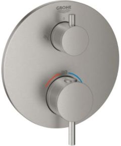 Grohe iebūvējamā dušas termostata Atrio virsapmetuma daļa, 2 izejas, ar ventili, supersteel
