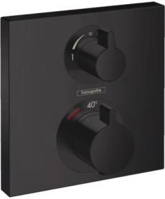 Hansgrohe iebūvējamā termostata Ecostat Square virsapmetuma daļa, ar 2 izejām, matēta melna