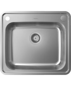 Hansgrohe virtuves izlietne S412-F500, viena bļoda, 580x520 mm, nerūsējošais tērauds