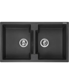 Reginox virtuves izlietne Amsterdam 20, dubultā, 860x500 mm, black silvery Кухонные раковины