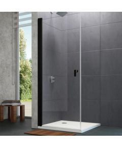 Huppe dušas durvis stūrim/nišai Design pure, 900 mm, h=2000, black edition/caurspīdīgs stikls AP