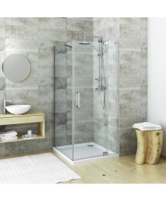 dušas siena GBN, 900 mm, h=2000, briliants/caurspīdīgs stikls