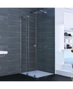 Huppe dušas durvis stūrim Xtensa pure, 900 mm, h=2000, kreisā puse, spīdīgs sudrabs/caurspīdīgs stikls Dušas durvis