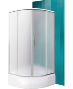 dušas stūris Portland Neo, 900x900 mm, h=1650, r=550, briliants/matēts stikls