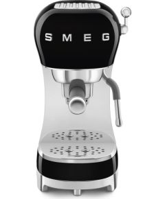 SMEG ECF02BLEU espresso manuālais kafijas aparāts, melns 50. gadu stila