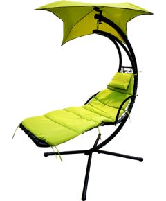 Krēsls ar saulessargu zaļš
