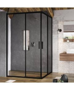 Ravak dušas durvis stūrim BLSRV2K, 1200 mm, h=1950, melns/caurspīdīgs stikls