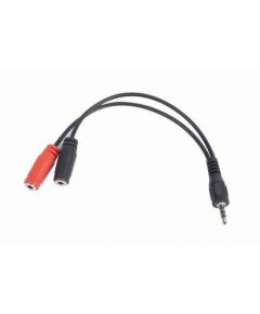 Gembird Adapter Stereo Mini Jack (M) 4-pin -> 2x Mini Jack (F), 20cm, black