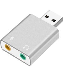 RoGer USB Аудио картa с микрофонным входом / Virtual 7.1 / серебряный