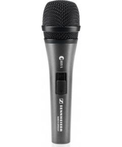 SENNHEISER E 835-S, VOCAL MICROPHONE, DYNAMIC, CARDIOID, I/O SWITCH, 3-PIN XLR-M, ANTHRACITE, INCLUDES CLIP AND BAG