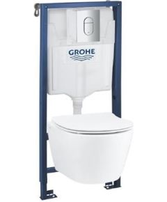 Grohe komplekts - pods ar QR/SC vāku Serel Rimless, rāmis Solido, taustiņšArena Cosmo (hroms)