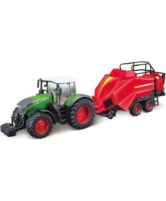 Bburago Fendt 1050 Vario Traktors Bērnu ar preses pacēlāju 10cm Zaļš