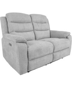 Recliner sofa MIMI 2-seater, electric, silver grey