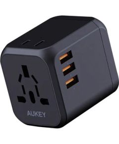 AUKEY PA-TA04 Universal Travel Adapter Charger 30W with USB-C & USB-A UK USA EU AUS CHN 150 Countries