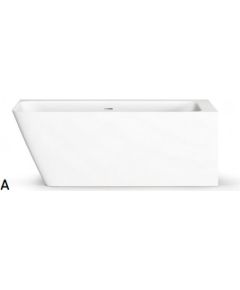 PAA vanna Quadro Corner A, 1600x750 mm, balta silkstone